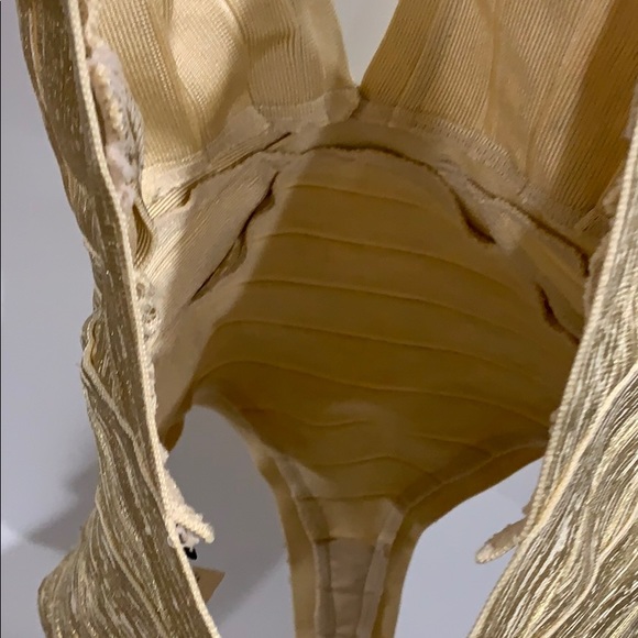 ‼️SOLD‼️Missguided Metallic Gold Bandage Swimsuit - Picture 8 of 11